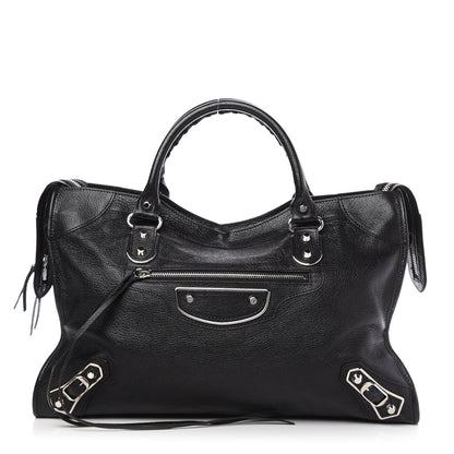 Balenciaga Chevre Silver Metallic Edge Hardware City Black 1 of 10