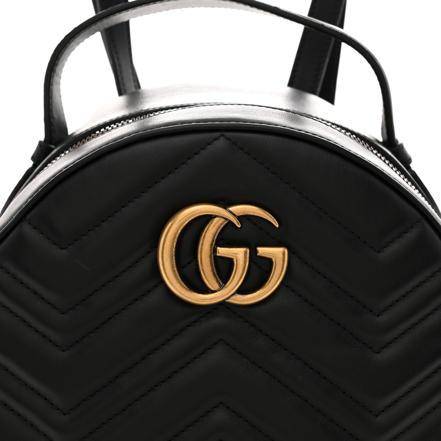 Gucci Calfskin Matelasse GG Marmont Dome Backpack Black 7 of 10
