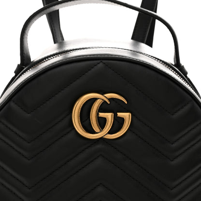 Gucci Calfskin Matelasse GG Marmont Dome Backpack Black 7 of 10