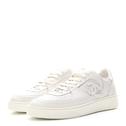 Chanel Calfskin CC Womens Sneakers 36 White 4 of 10