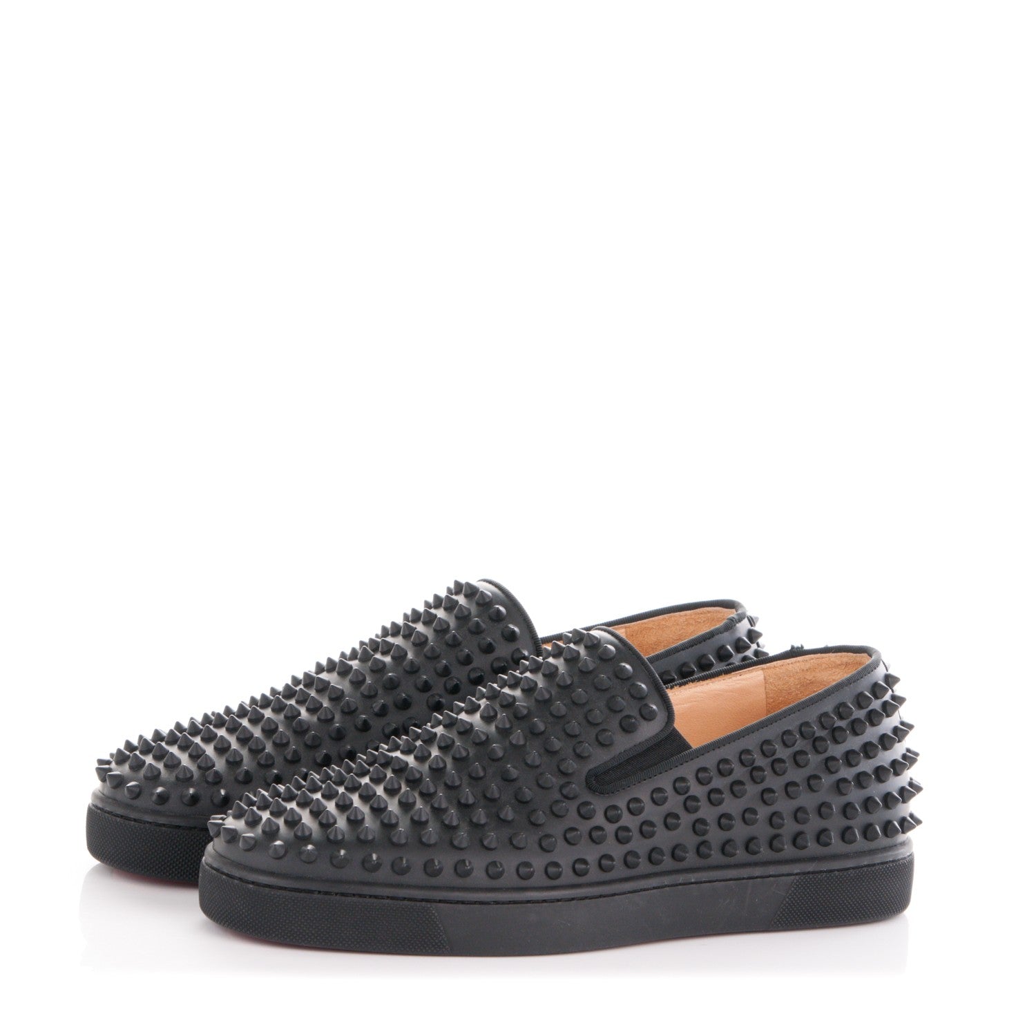 Christian Louboutin Mens Calfskin Spikes Roller Boat Flat 41 Black 3 of 9
