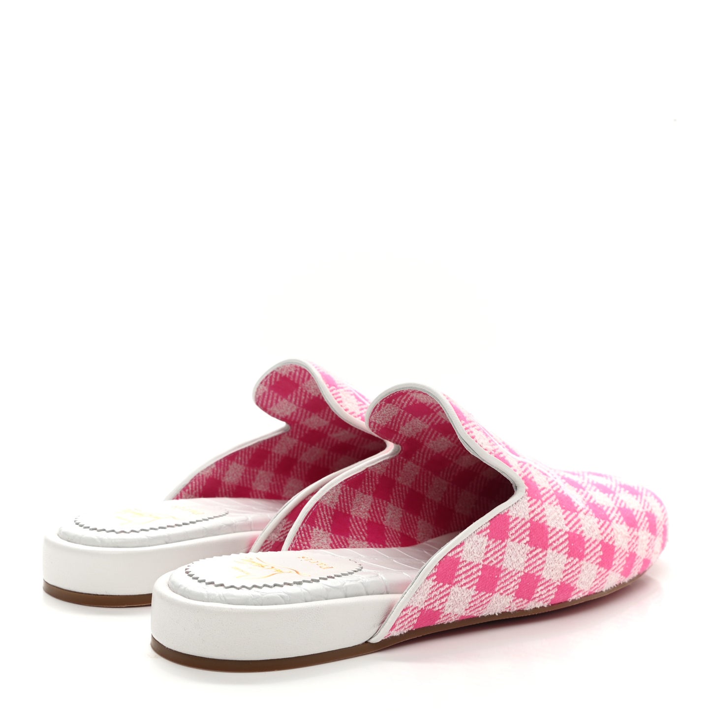 Toile Alligator Embossed Navy Coolito Flat 39.5 Rose White