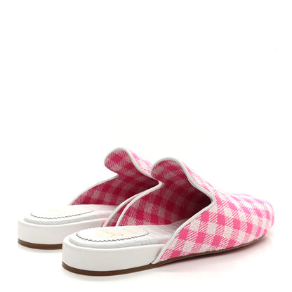 Christian Louboutin Toile Alligator Embossed Navy Coolito Flat 39.5 Rose White 4 of 7