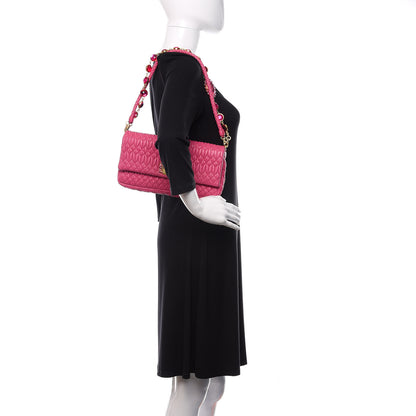 Miu Miu Nappa Matelasse Crystal Flap Clutch Fuxia 2 of 9