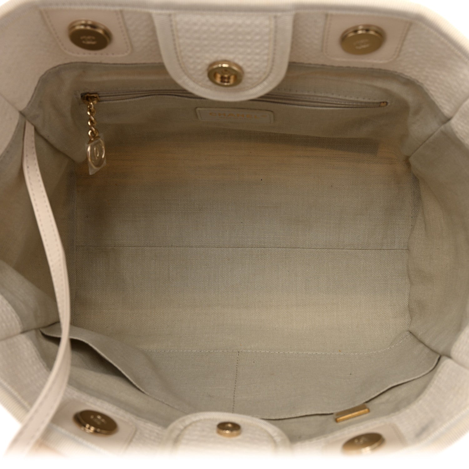 Chanel Mixed Fibers Small Deauville Tote White 6 of 12