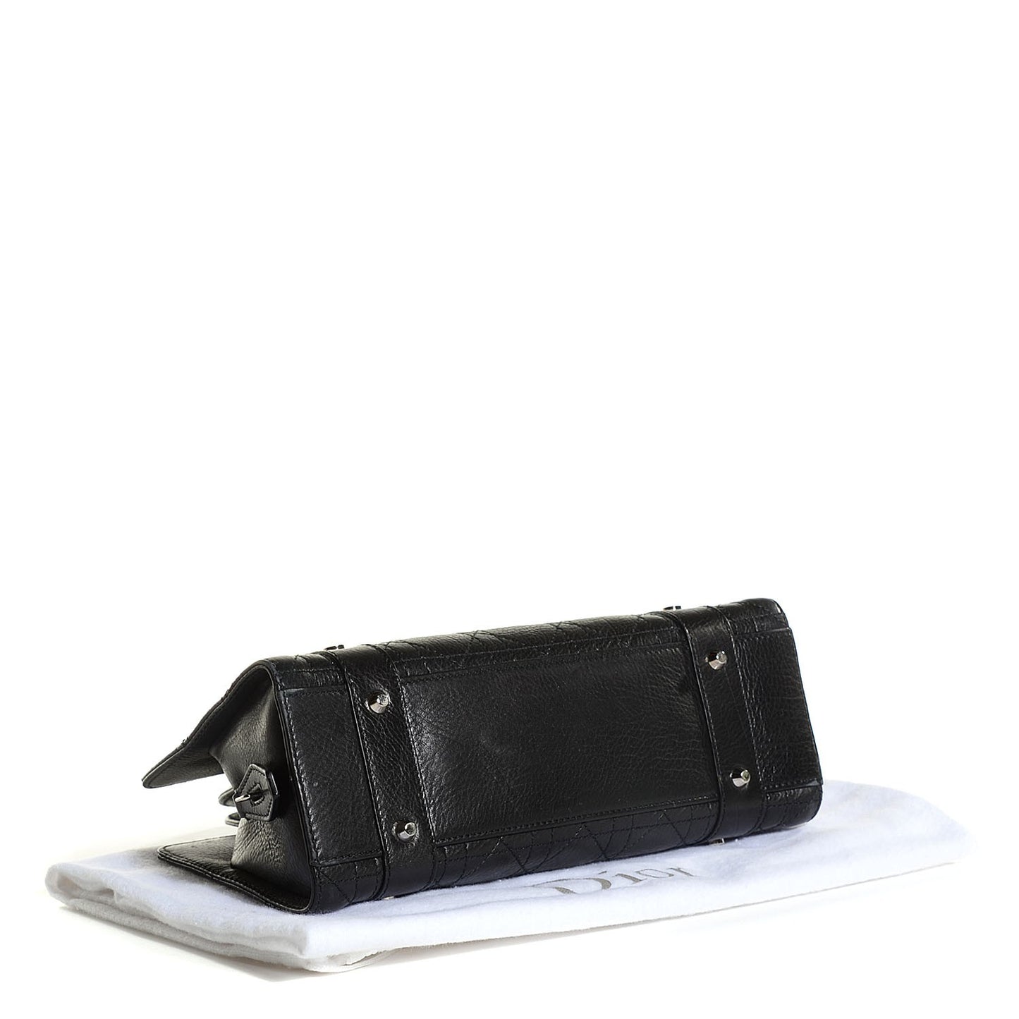 Calfskin Cannage Stitched Small East West Lady Dior Black