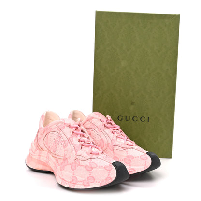 Gucci Ultralight Plume Calfskin Monogram Printed Womens Gucci Run Sneakers 39 Pale Pink 9 of 10