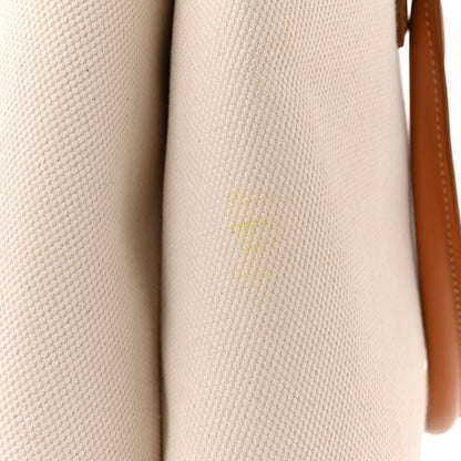 Celine Canvas Calfskin Logo Print Small Horizontal Cabas Natural Tan 12 of 15