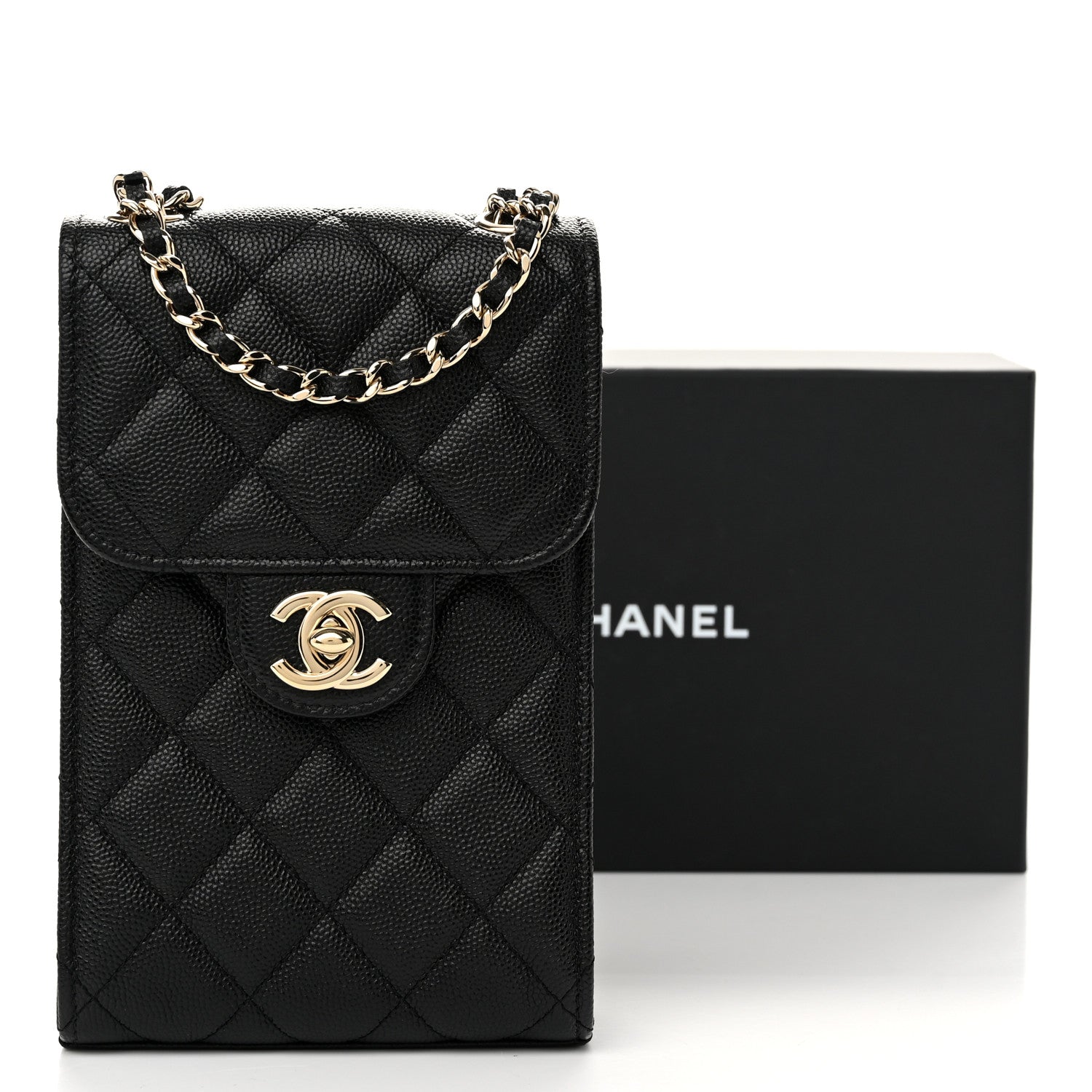 Chanel Caviar Quilted Classic Phone Holder Black 12 of 12