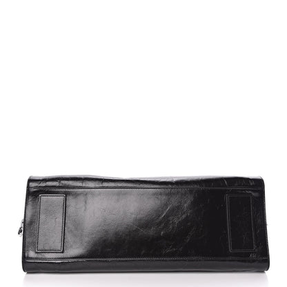 Saint Laurent Cracked Shiny Calfskin Souple 36H Sac De Jour Duffle Black 11 of 11