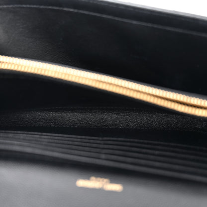 Saint Laurent Grain De Poudre Matelasse Chevron Monogram Chain Wallet Black 5 of 10