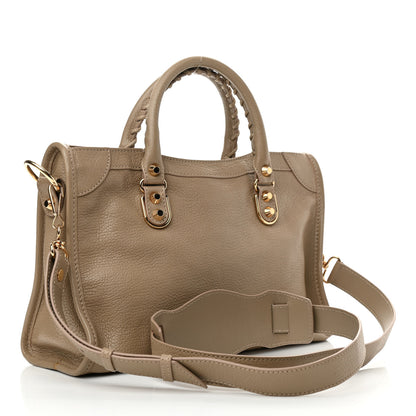 Balenciaga Chevre Gold Metallic Edge Hardware S City Beige Latte 3 of 10