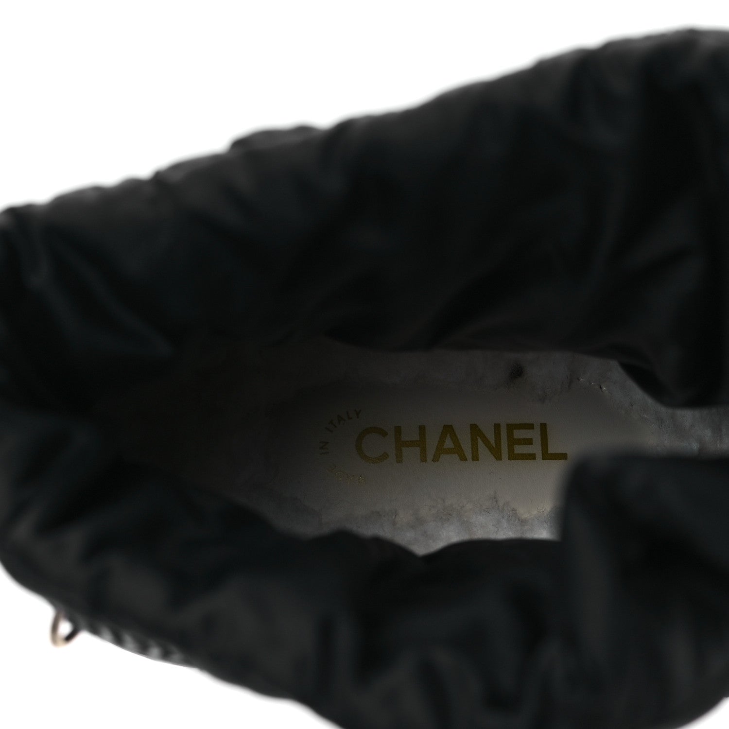 Chanel Suede Nylon CC Lace Up Snow Boots 39 Black 7 of 9