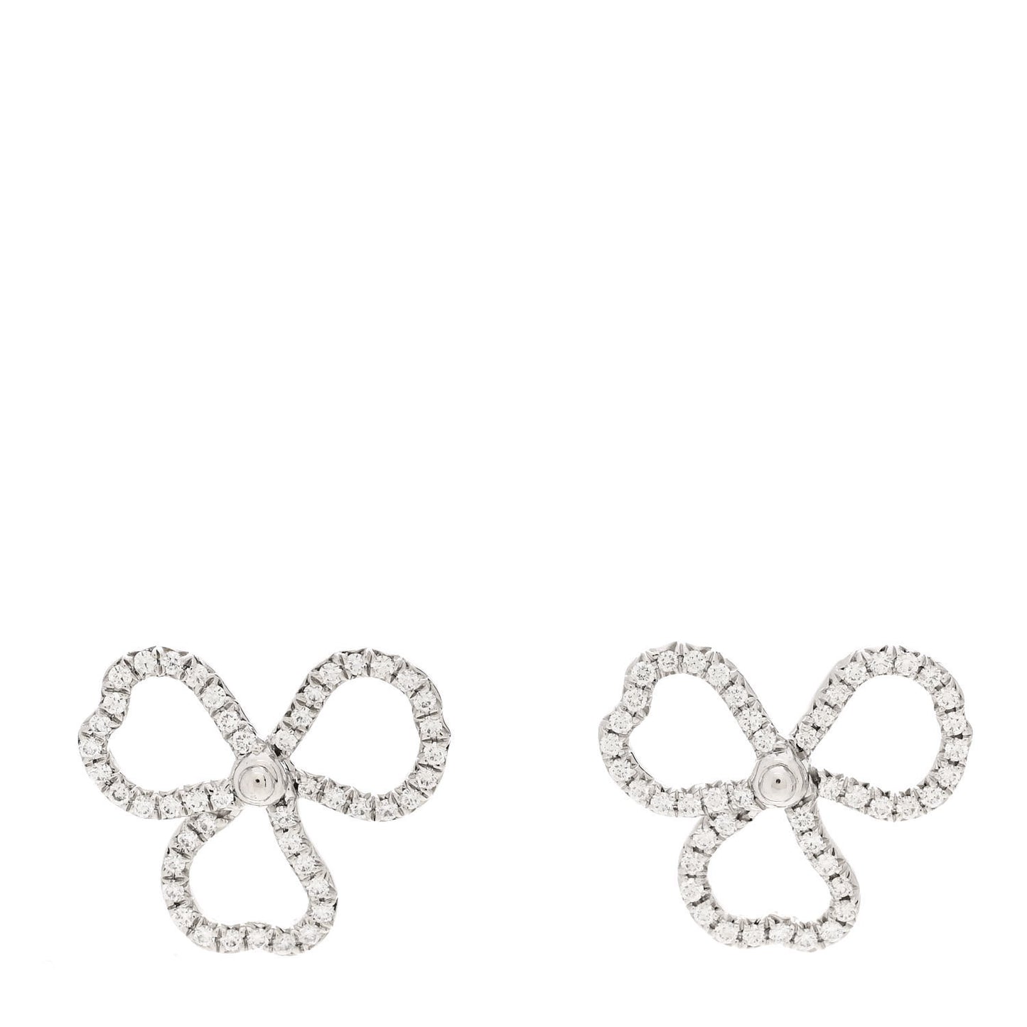 Platinum Diamond Paper Flowers Open Flower Earrings