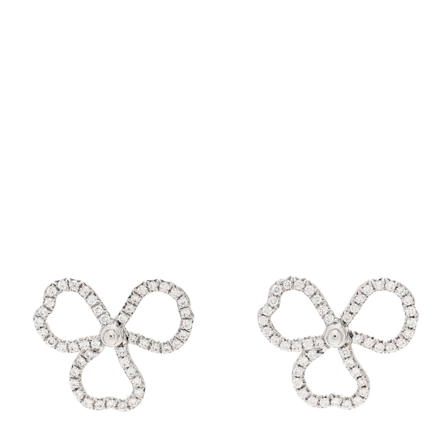 Tiffany Platinum Diamond Paper Flowers Open Flower Earrings 1 of 5