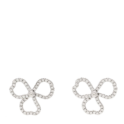 Tiffany Platinum Diamond Paper Flowers Open Flower Earrings 1 of 5