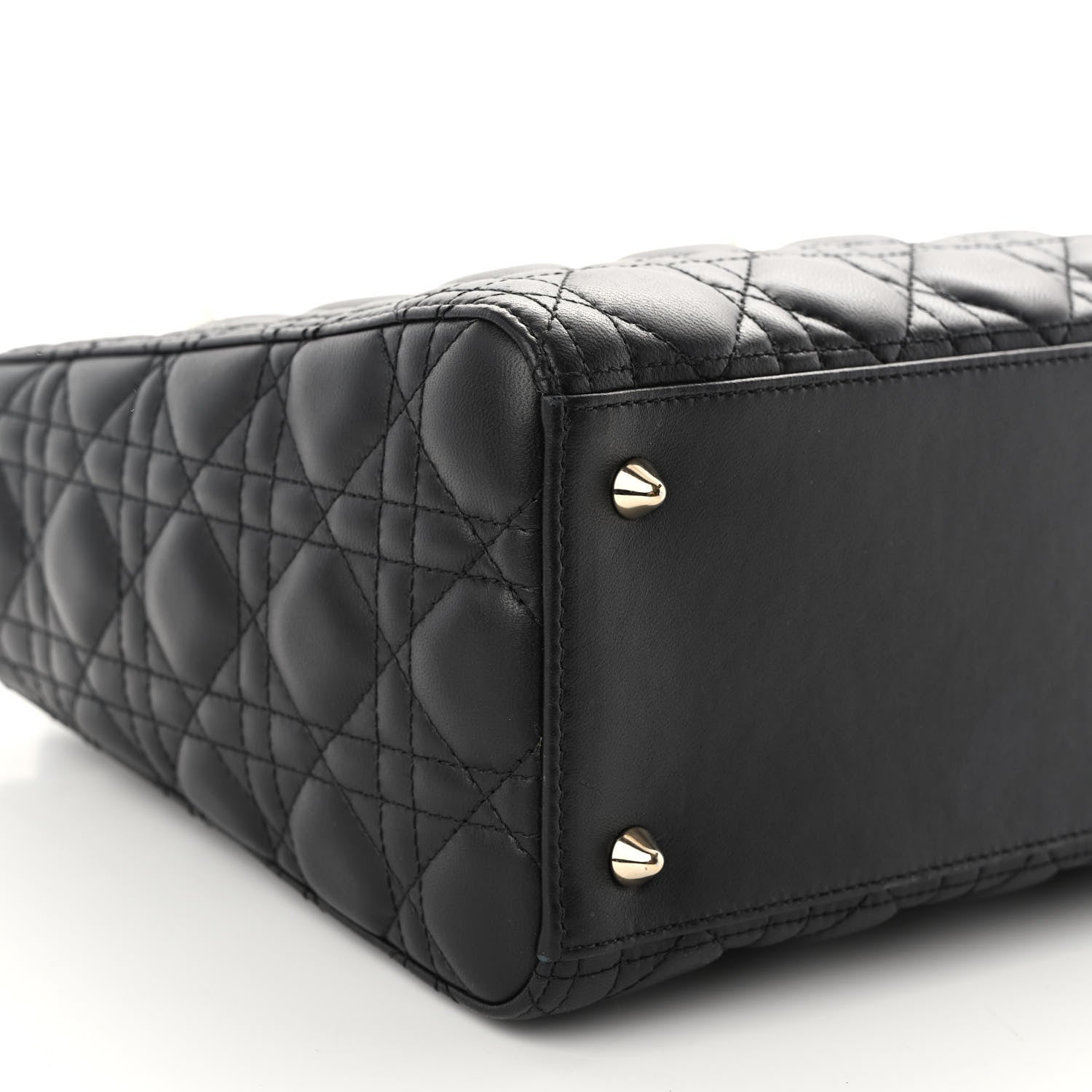 Christian Dior Lambskin Cannage Medium Lady Dior Black 8 of 9