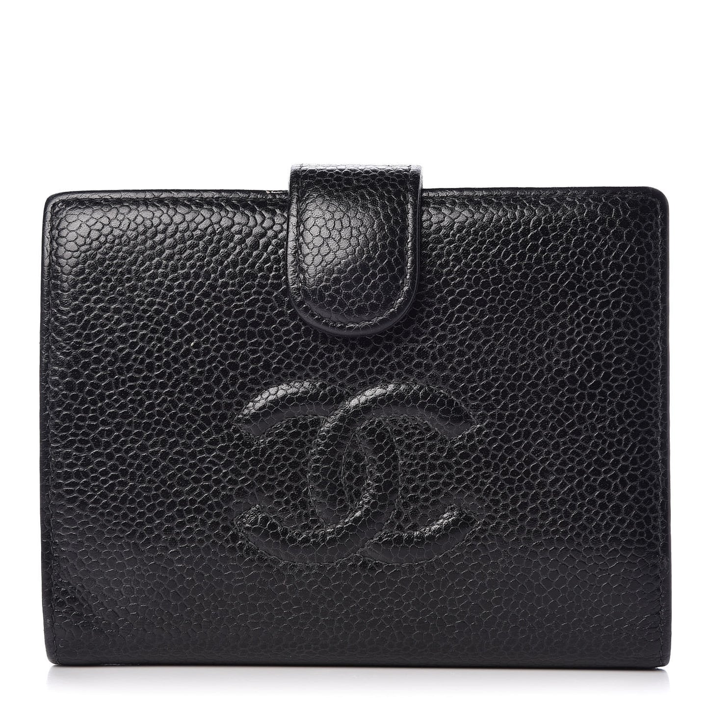 Caviar Timeless CC Compact French Wallet Black