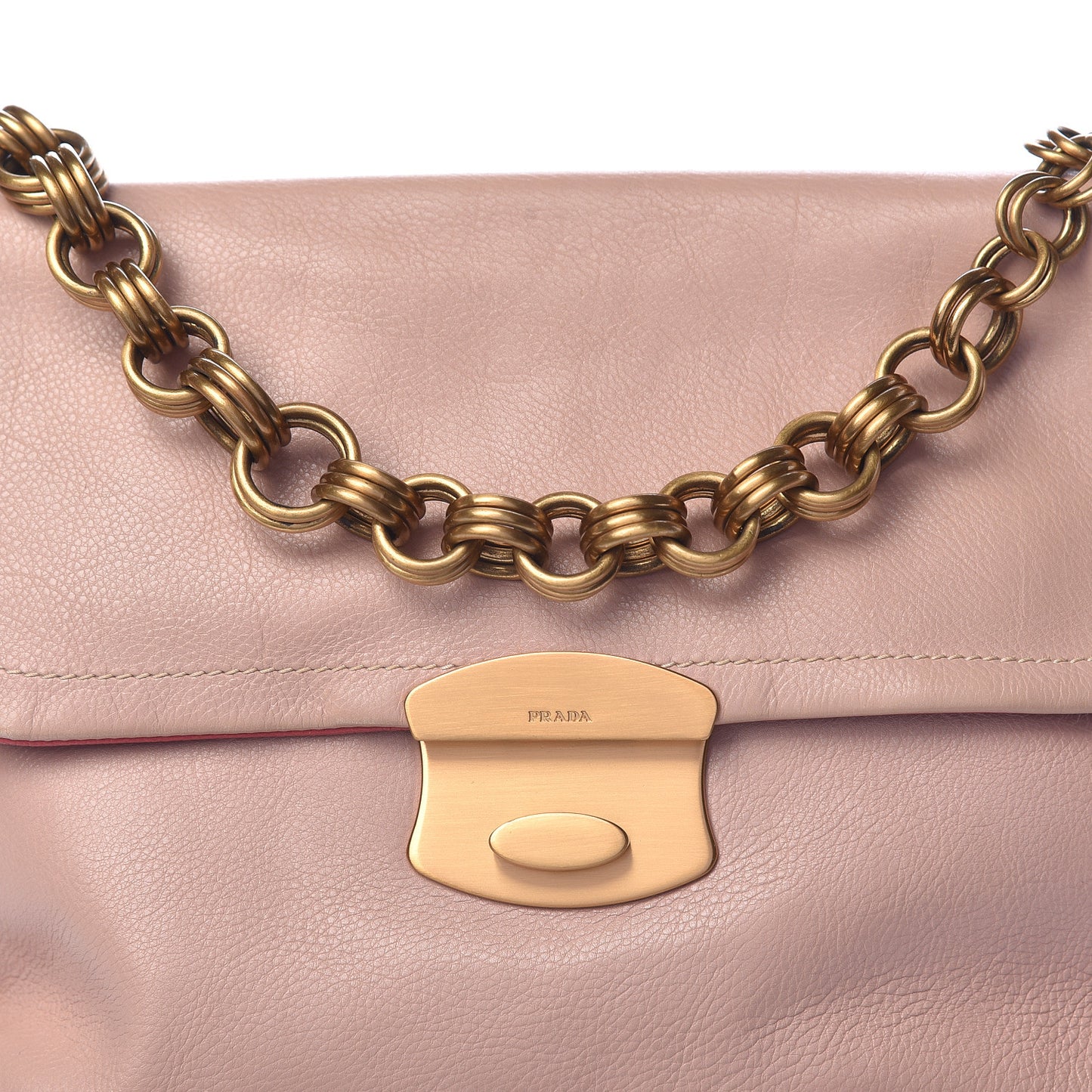 Soft Calfskin Detachable Chain Tassel Clutch Pink