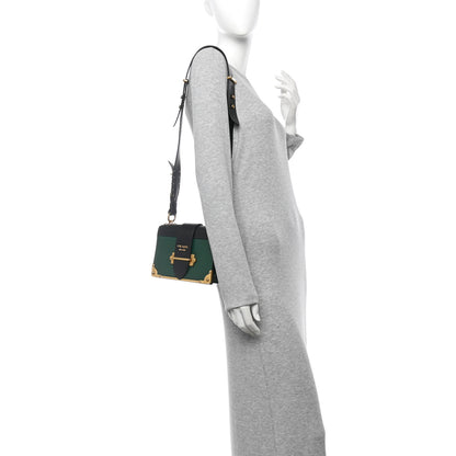 Prada City Calf Saffiano Cahier Bag Biliardo Black 2 of 9