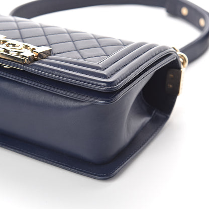 Chanel Lambskin Quilted Small Boy Flap Navy 9 of 9