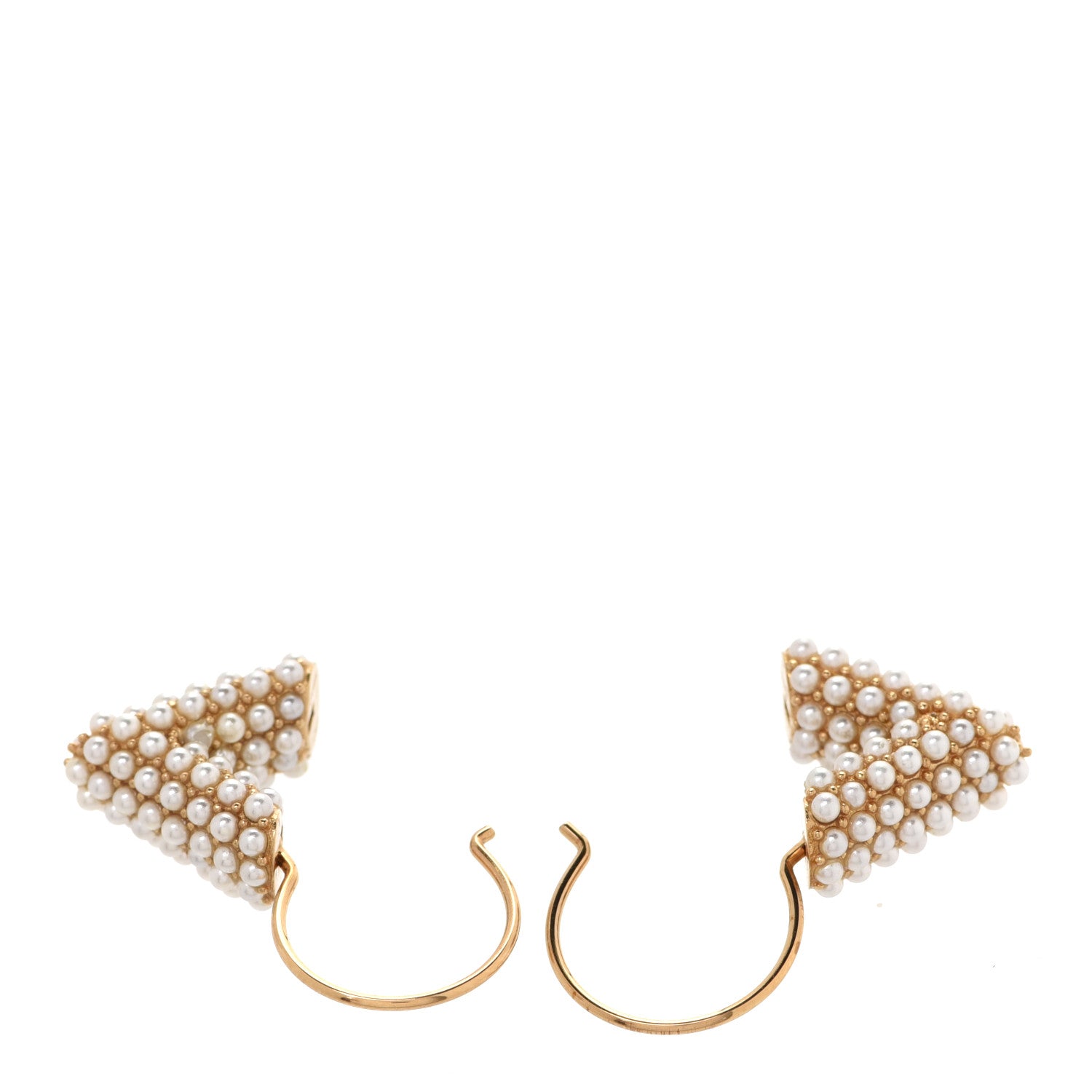 Louis Vuitton Brass Essential V Hoop Earrings Gold 3 of 4