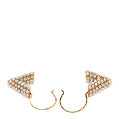 Louis Vuitton Brass Essential V Hoop Earrings Gold 3 of 4