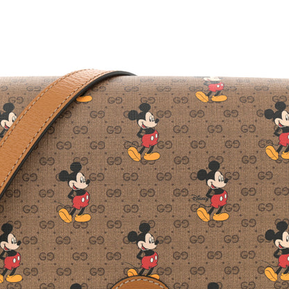 Gucci X DISNEY Mini Vintage GG Supreme Monogram Mickey Mouse Small Flap Messenger Bag Beige Vintage Sun Oil 8 of 13