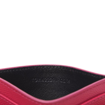 Saint Laurent Grain De Poudre Matelasse Chevron Monogram Credit Card Case Fresh Fuxia 7 of 10