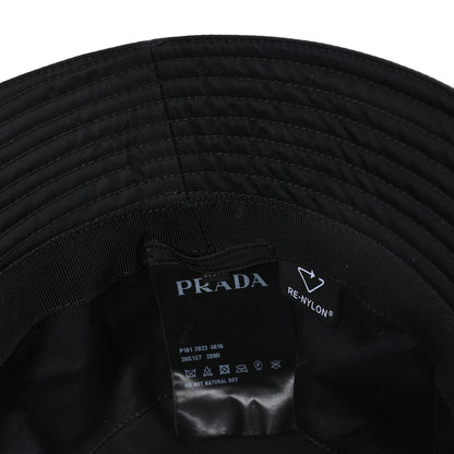 Prada Re-Nylon Metal Triangle Logo Womens Bucket Hat XXL Black 8 of 10