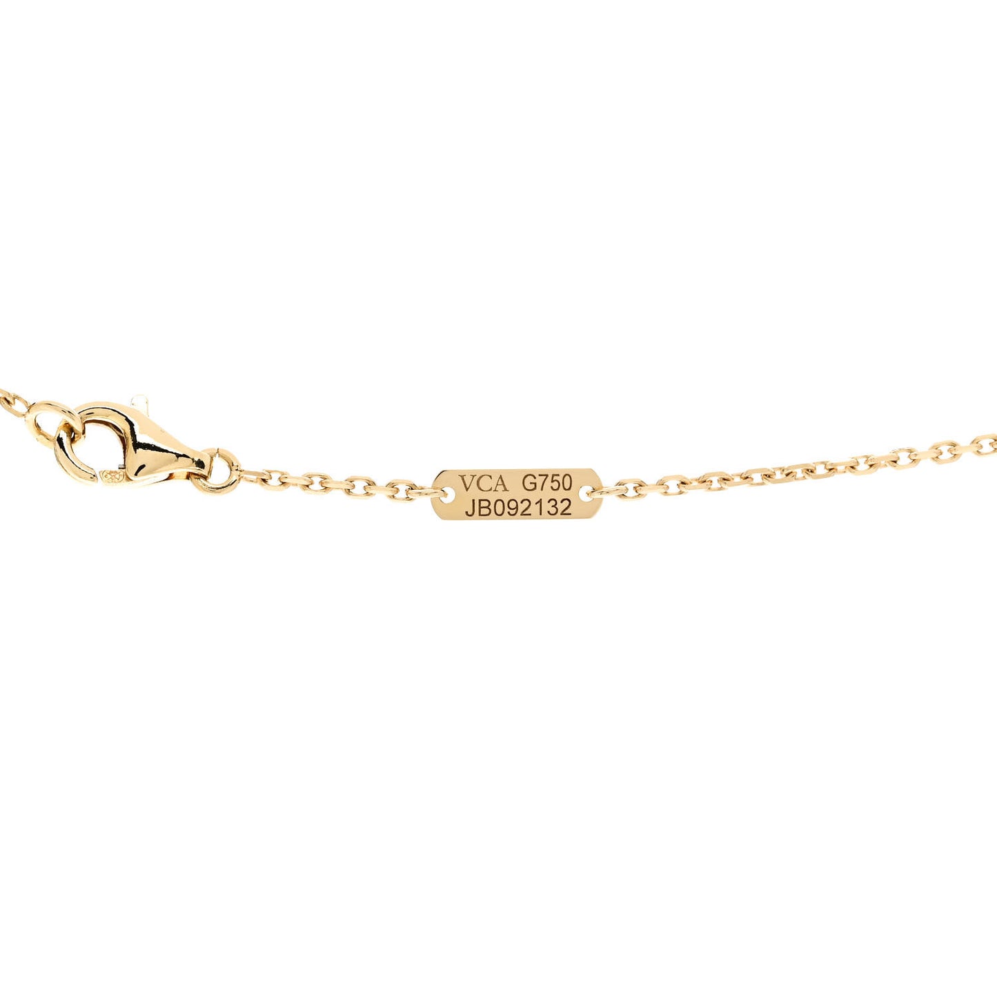 18K Yellow Gold Mother of Pearl Vintage Alhambra Pendant Necklace