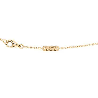 Van Cleef & Arpels 18K Yellow Gold Mother of Pearl Vintage Alhambra Pendant Necklace 4 of 5