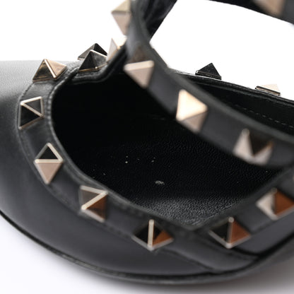 Valentino Garavani Calfskin Nappa Rockstud Ankle Strap 100mm Pumps 37.5 Black 9 of 10