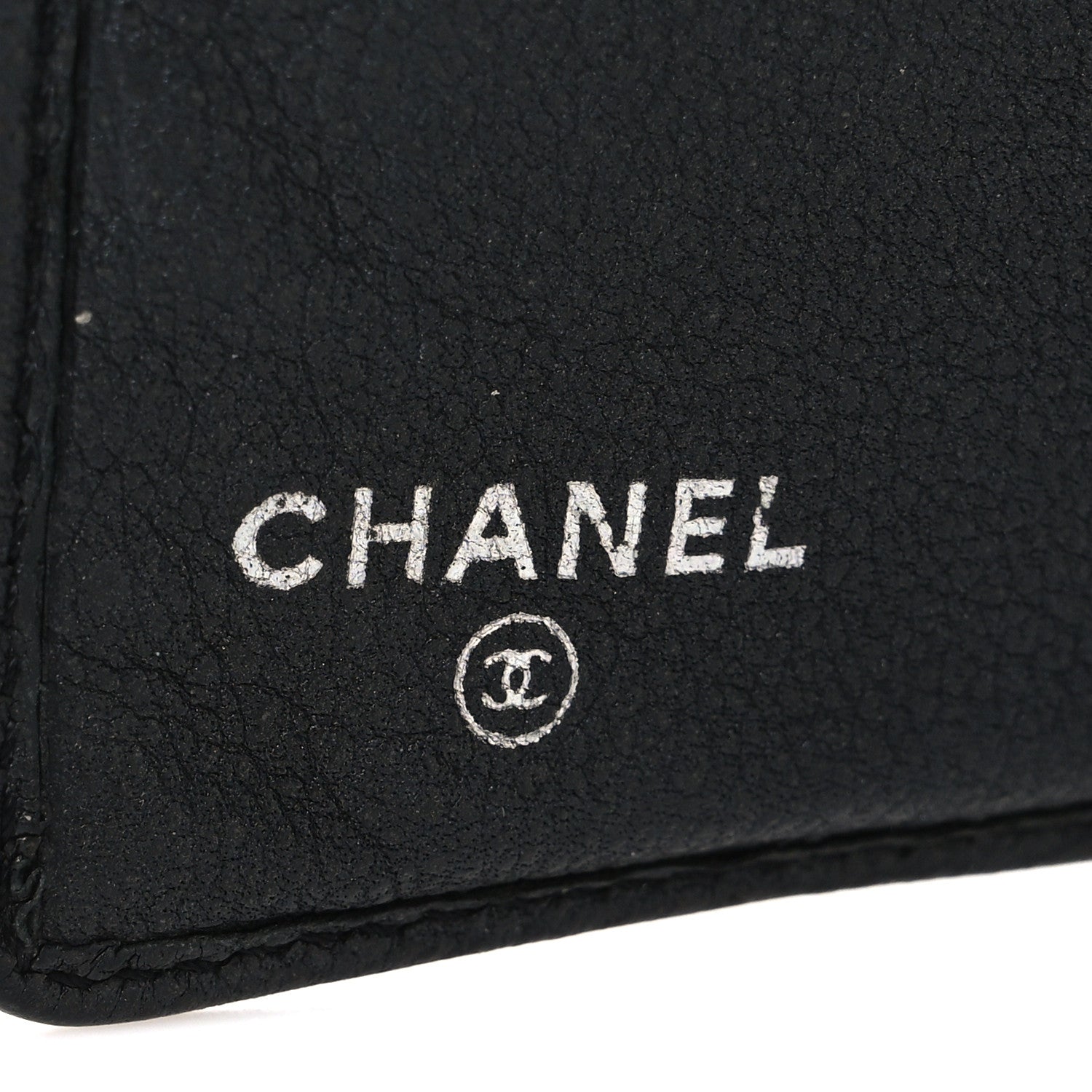 Chanel Goatskin Camellia Embossed Yen Wallet Black 6 of 8