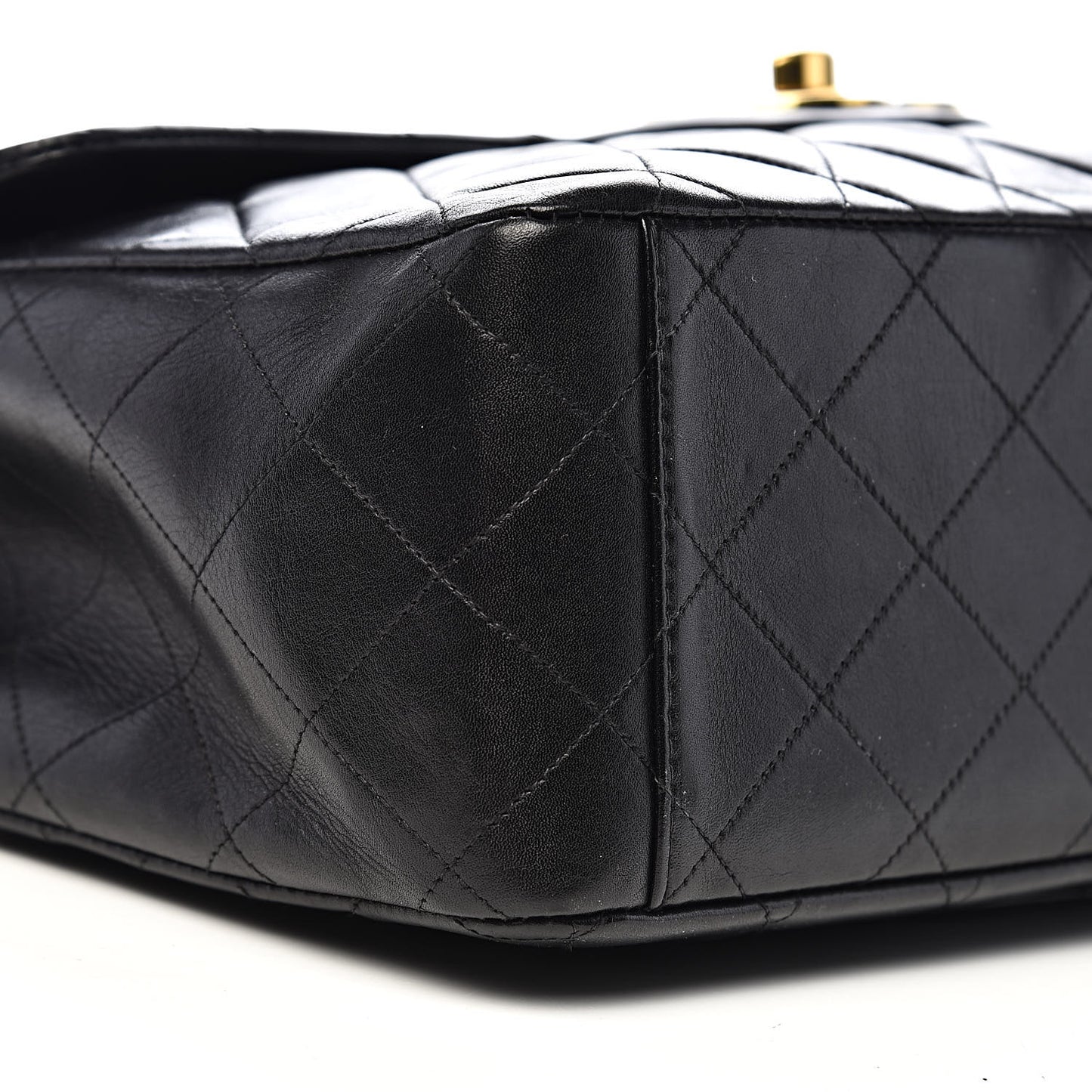 Lambskin Quilted XL Jumbo Single Flap Black