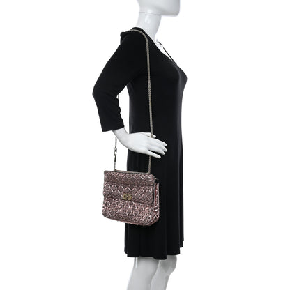 Valentino Garavani Metallic Wrinkled Lambskin Medium Rockstud Spike Shoulder Bag Lipstick 2 of 11