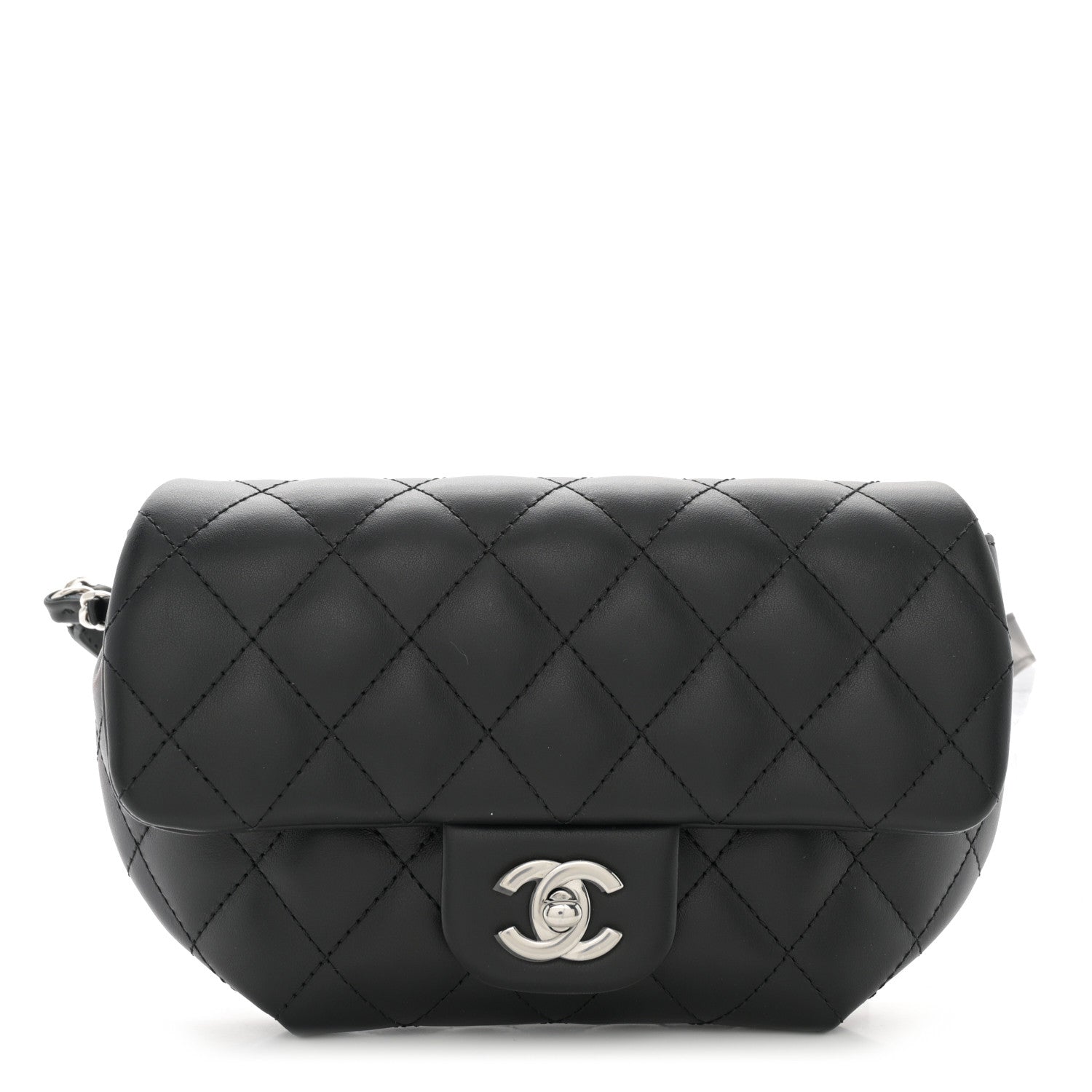 Chanel Calfskin Quilted CC Uniform Flap Belt Bag Black 1 of 11