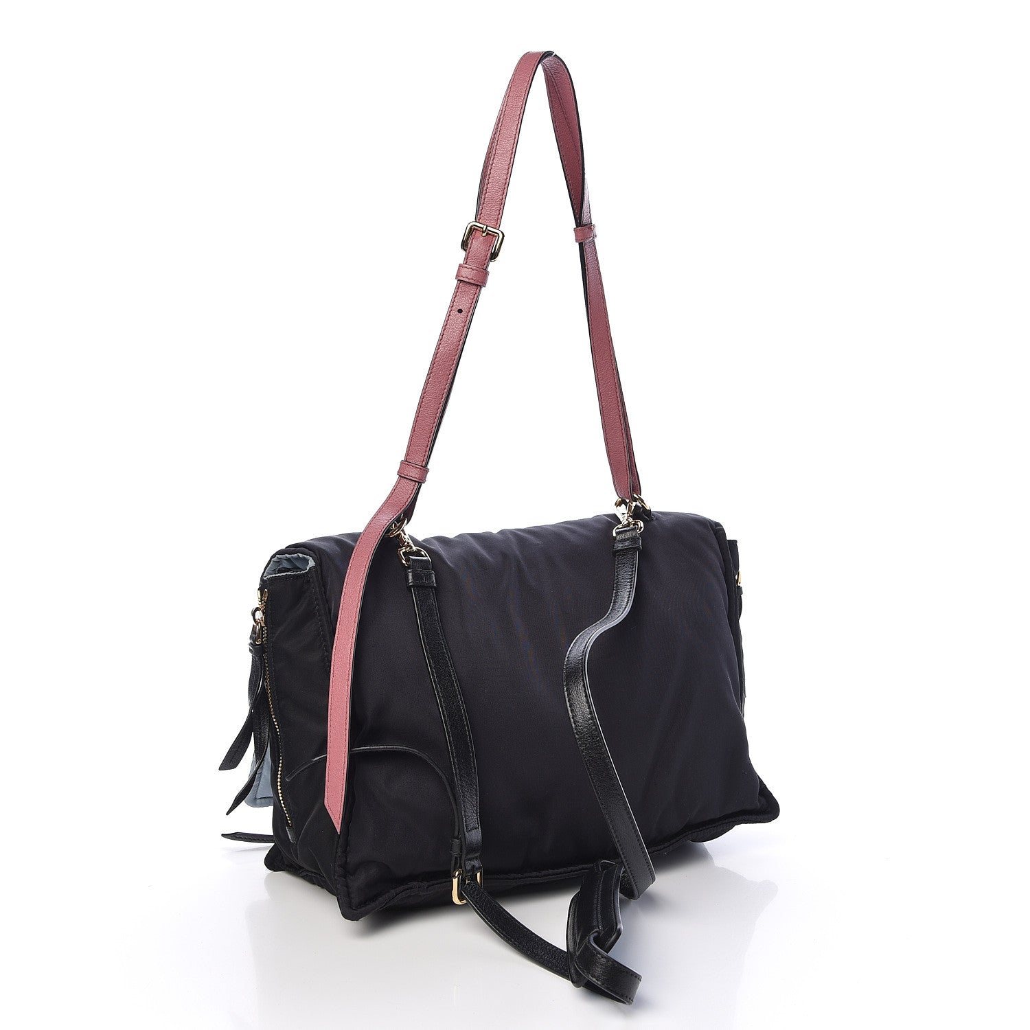Prada Tessuto Nylon Etiquette Flap Black 4 of 16