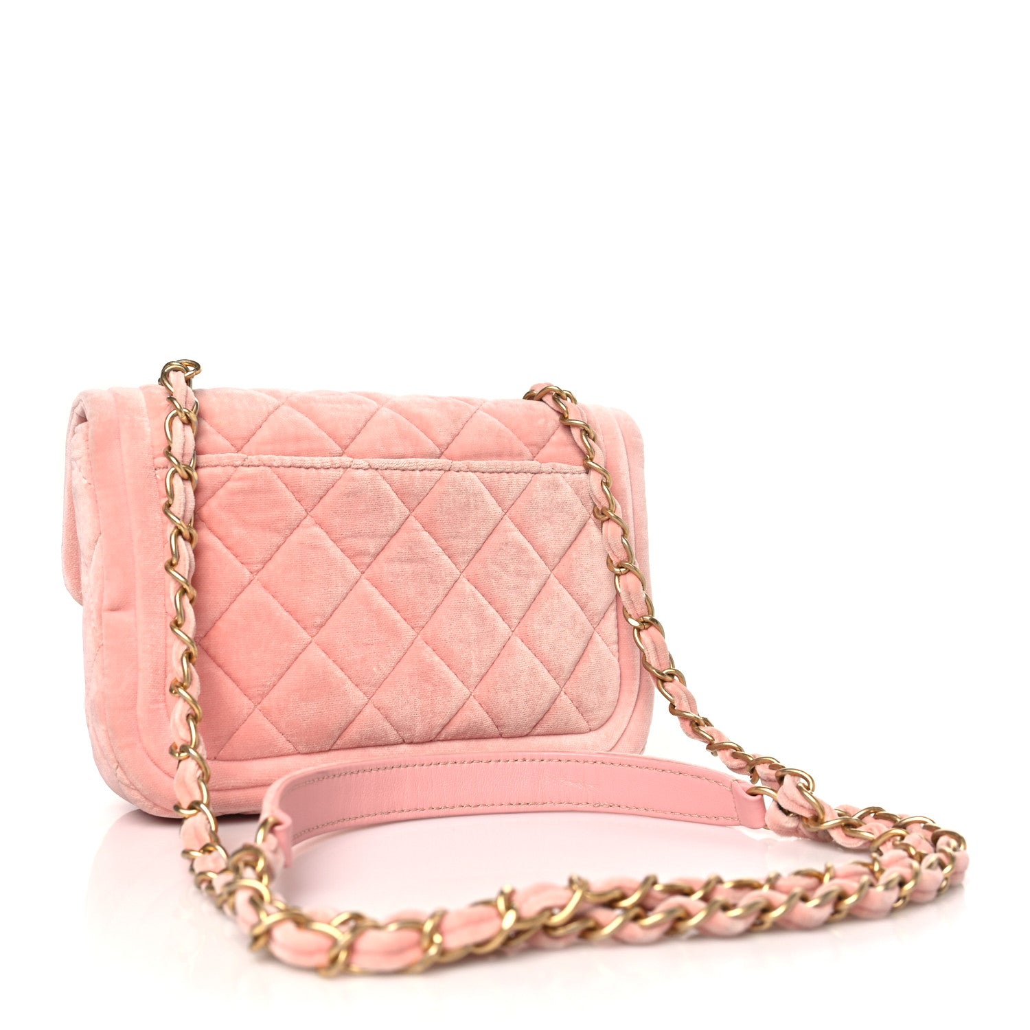 Chanel Velour Quilted Mini Double Frame Flap Rose 3 of 11