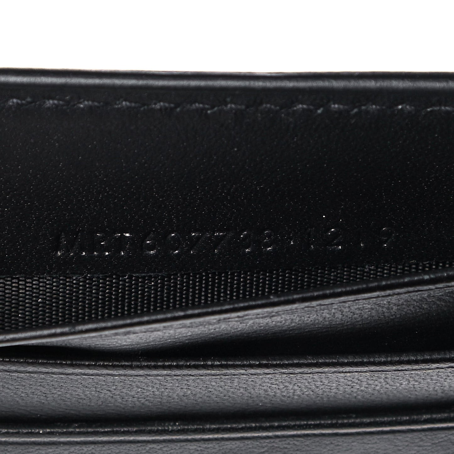 Calfskin Crocodile Embossed Tiny Monogram Bill Clip Wallet Black