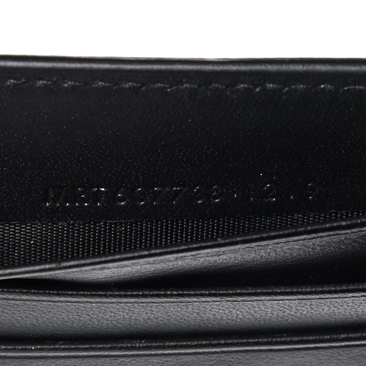 Saint Laurent Calfskin Crocodile Embossed Tiny Monogram Bill Clip Wallet Black 7 of 10