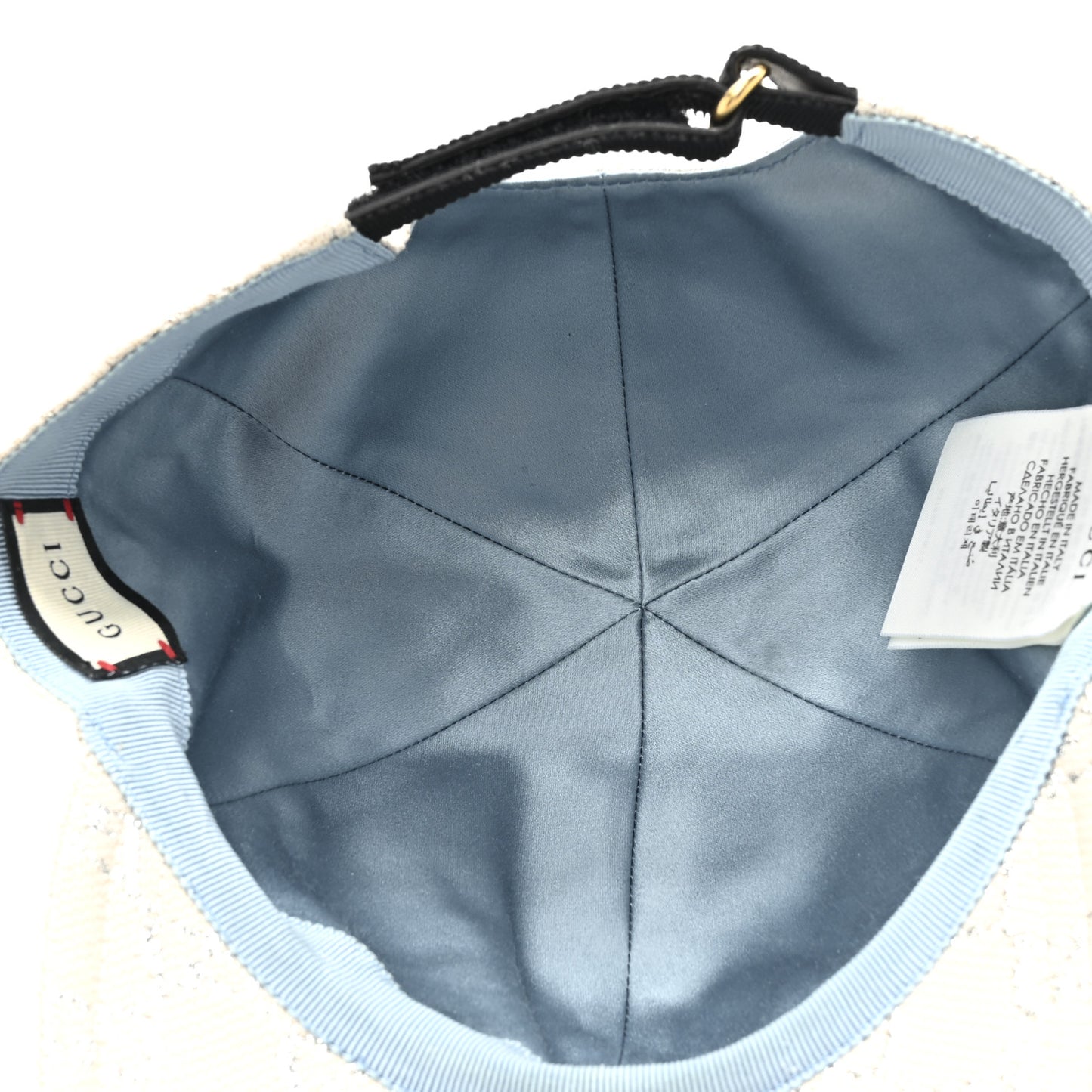 Canvas Lame GG Monogram Rush Baseball Hat L Gardenia Silver