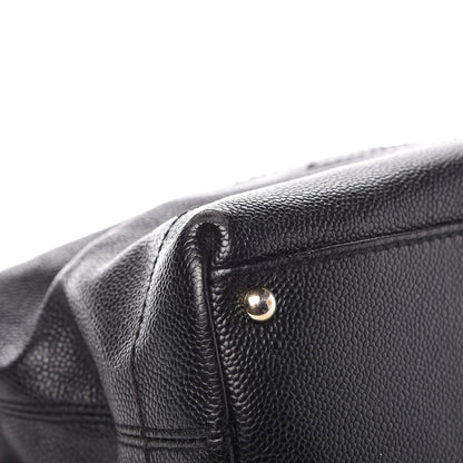 Chanel Caviar CC Wood Chain Hobo Black 10 of 13