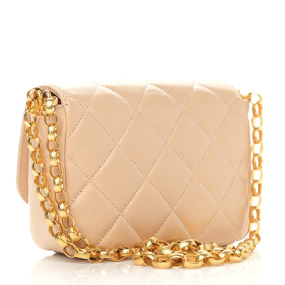 Chanel Lambskin Quilted Small CC Coin Flap Bag Beige 3 of 10
