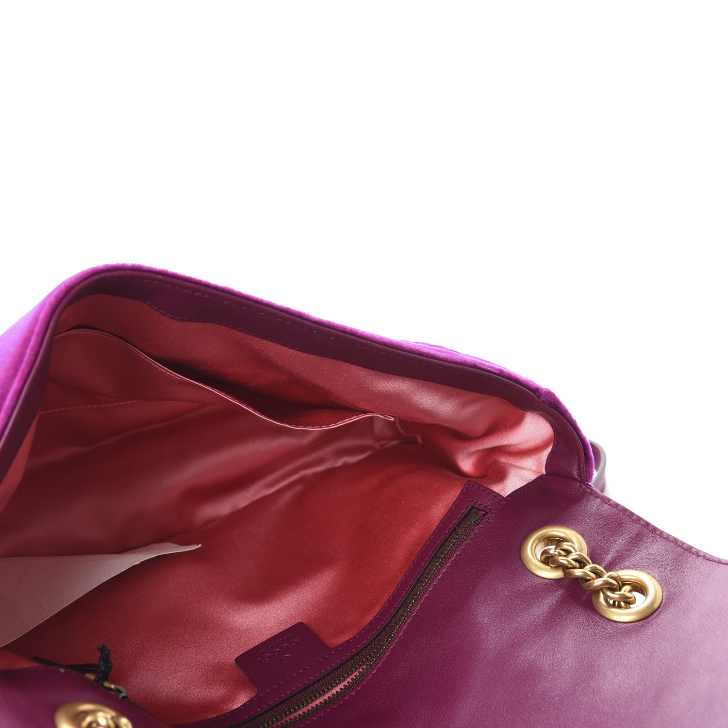 Gucci Velvet Matelasse Loved Embroidered Medium GG Marmont Shoulder Bag Fuchsia Violet Cyclamen 5 of 10