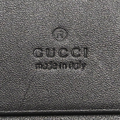 Gucci Calfskin Diagonal GG Card Case Black Gold 6 of 9