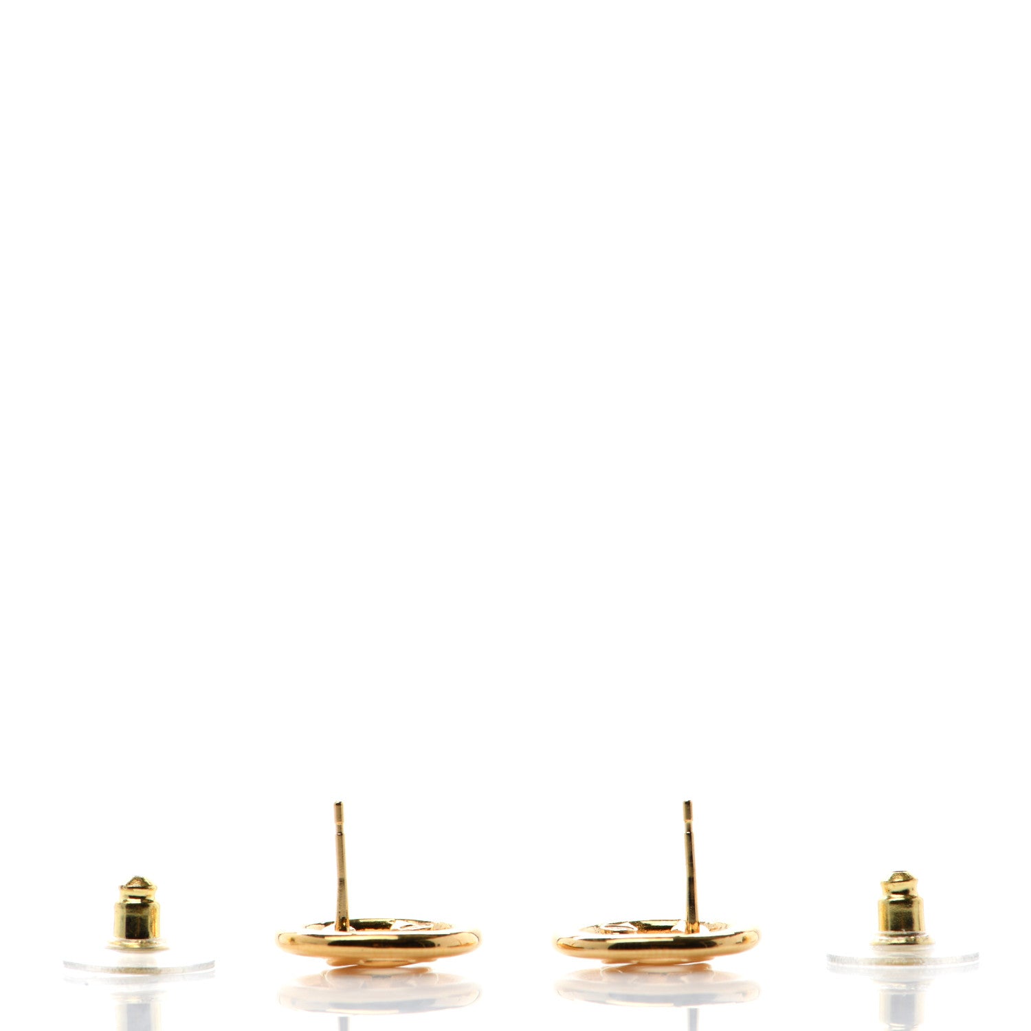 Chanel CC Round Earrings Gold 3 of 4
