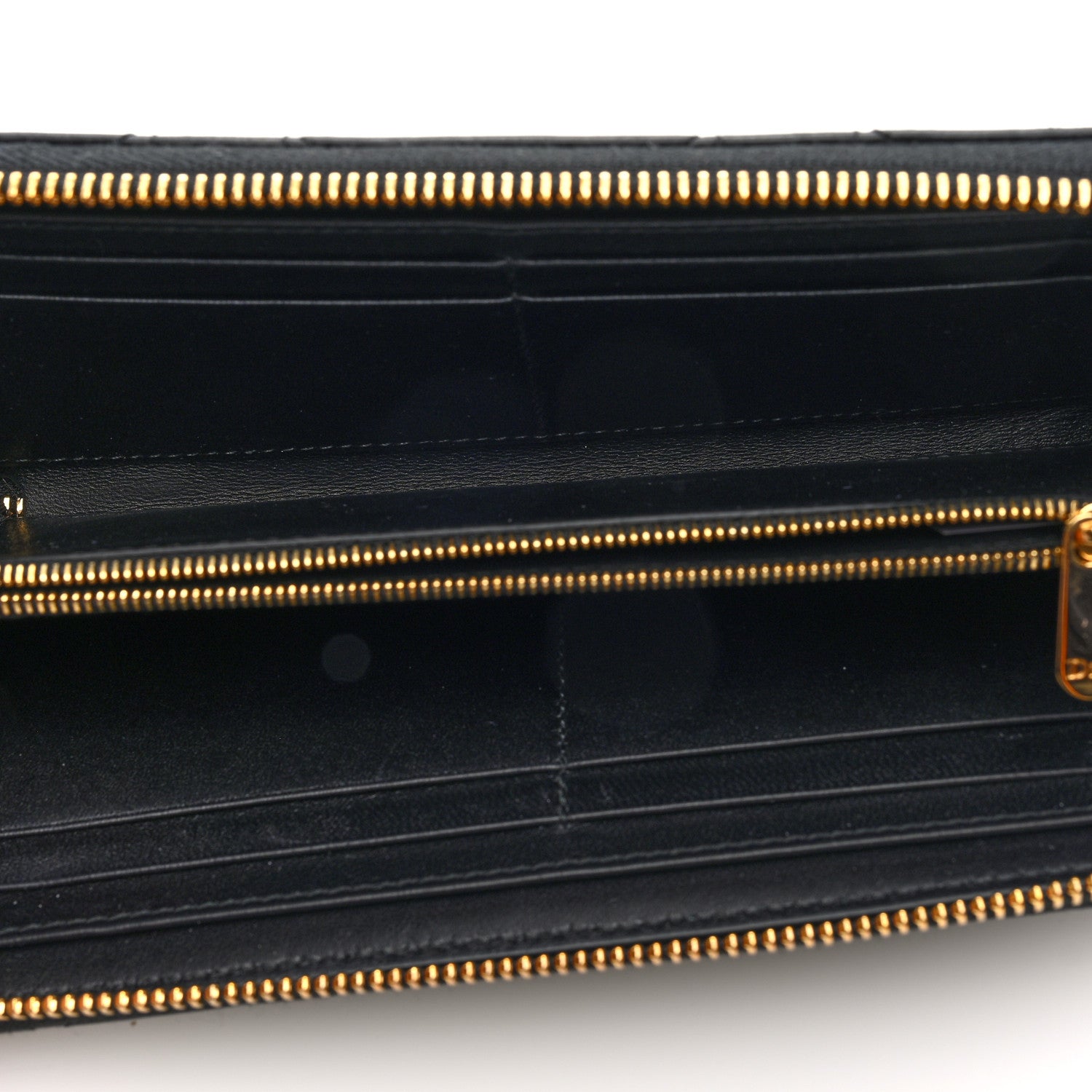 Christian Dior Lambskin Macrocannage Miss Caro Voyageur Slim Wallet Black 5 of 7