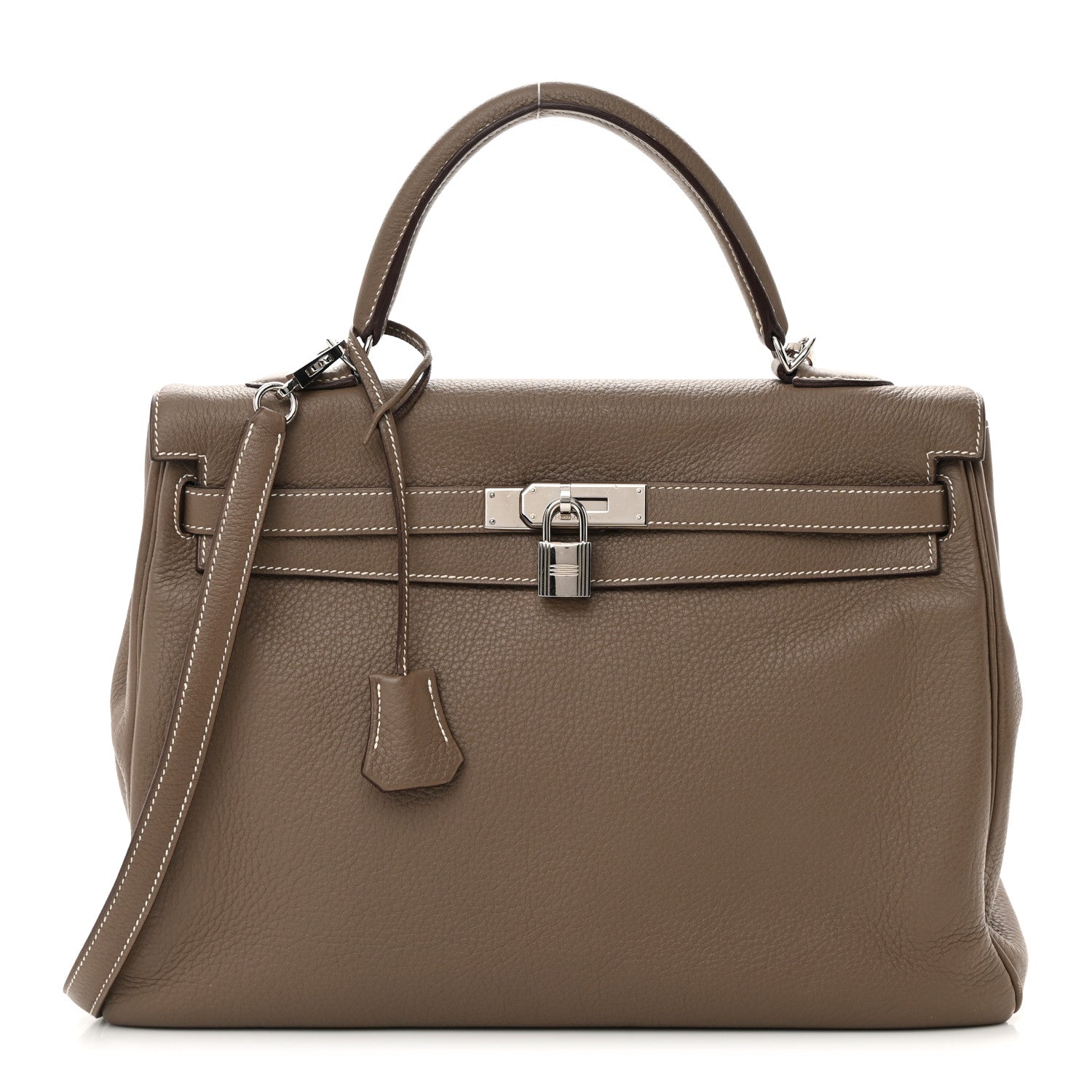 Hermes Taurillon Clemence Kelly Retourne 35 Etoupe 1 of 20