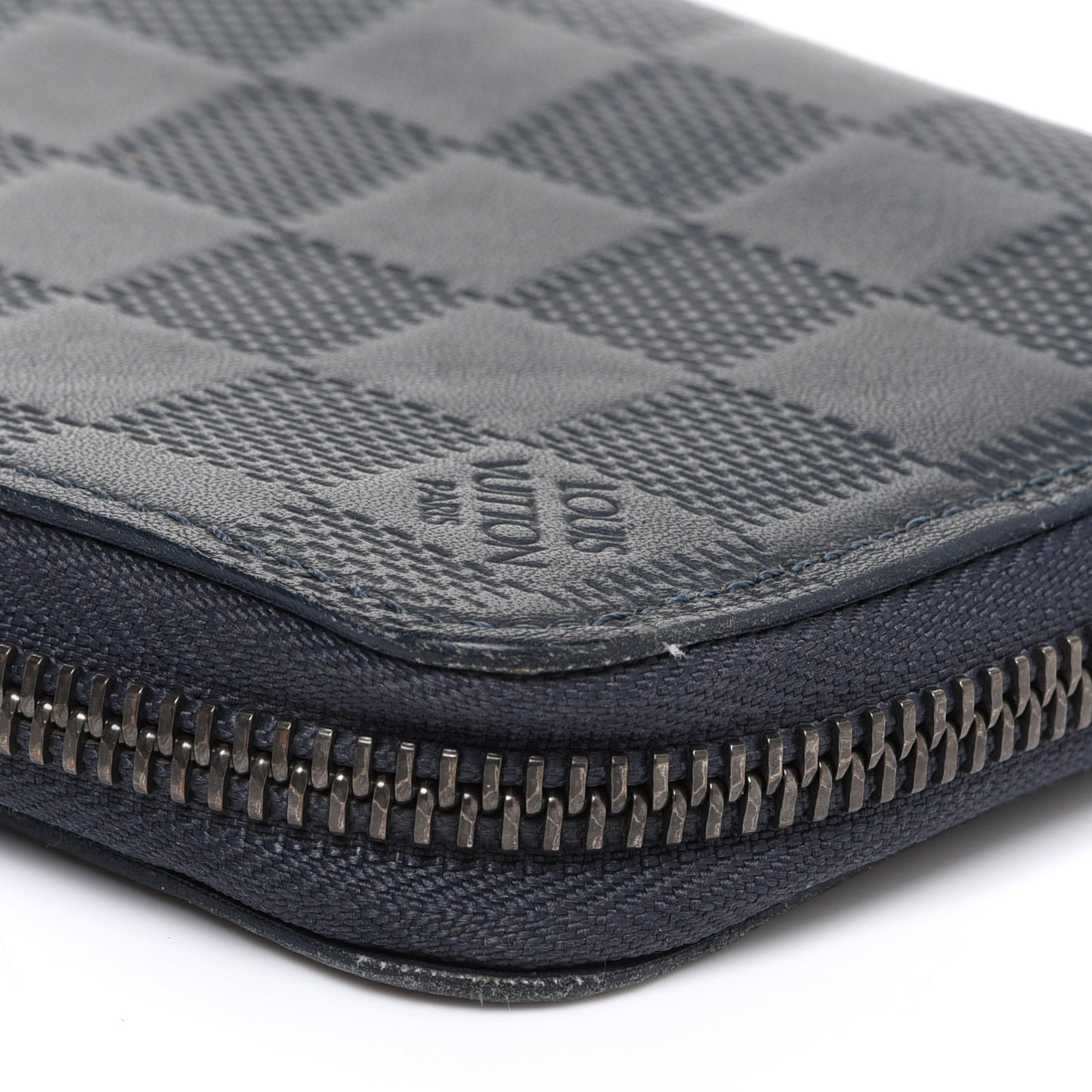 Damier Infini Zippy Vertical Wallet Midnight Blue